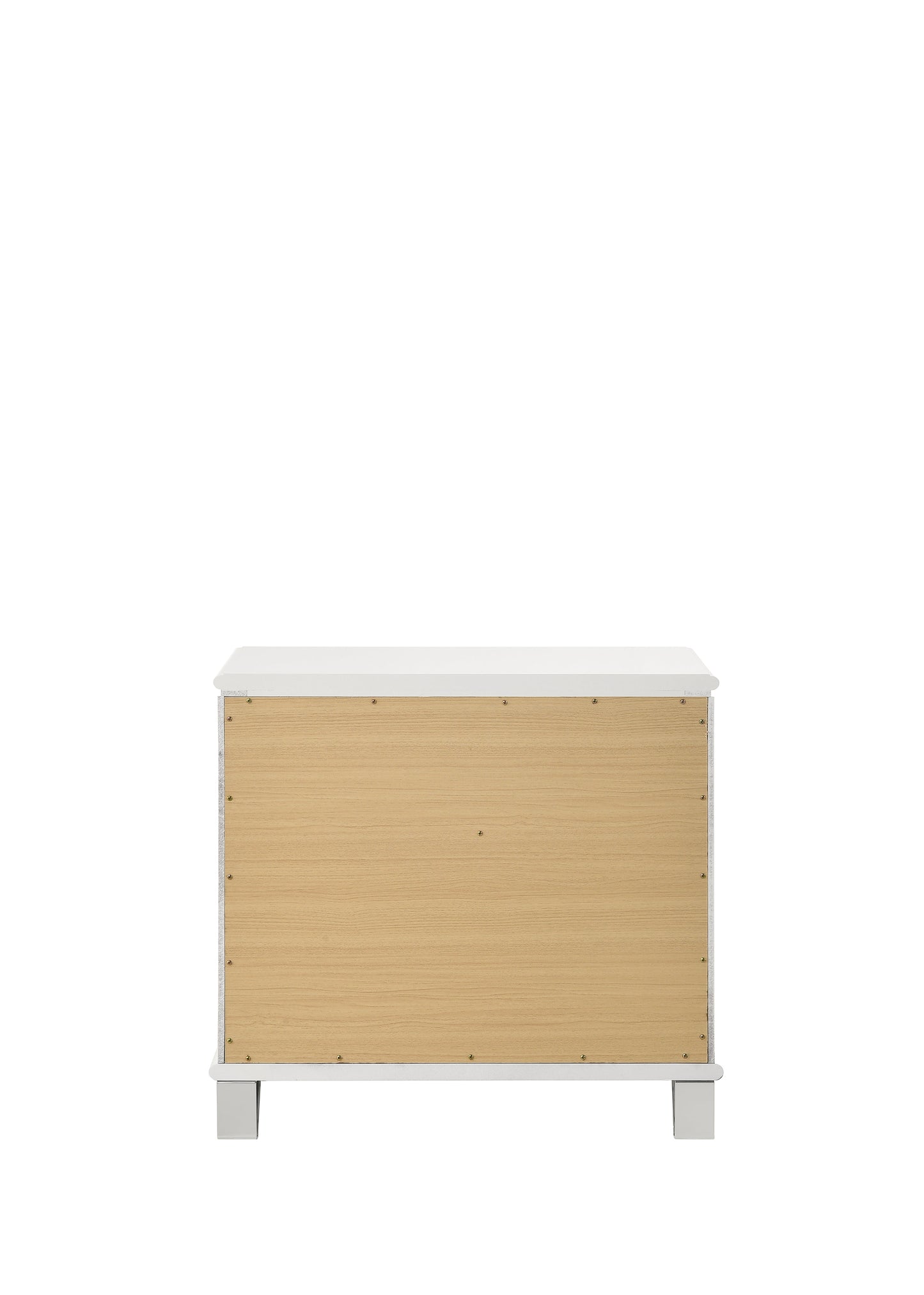 Tarian Pearl White Finish Nightstand White Acrylic,Synthetic Wood