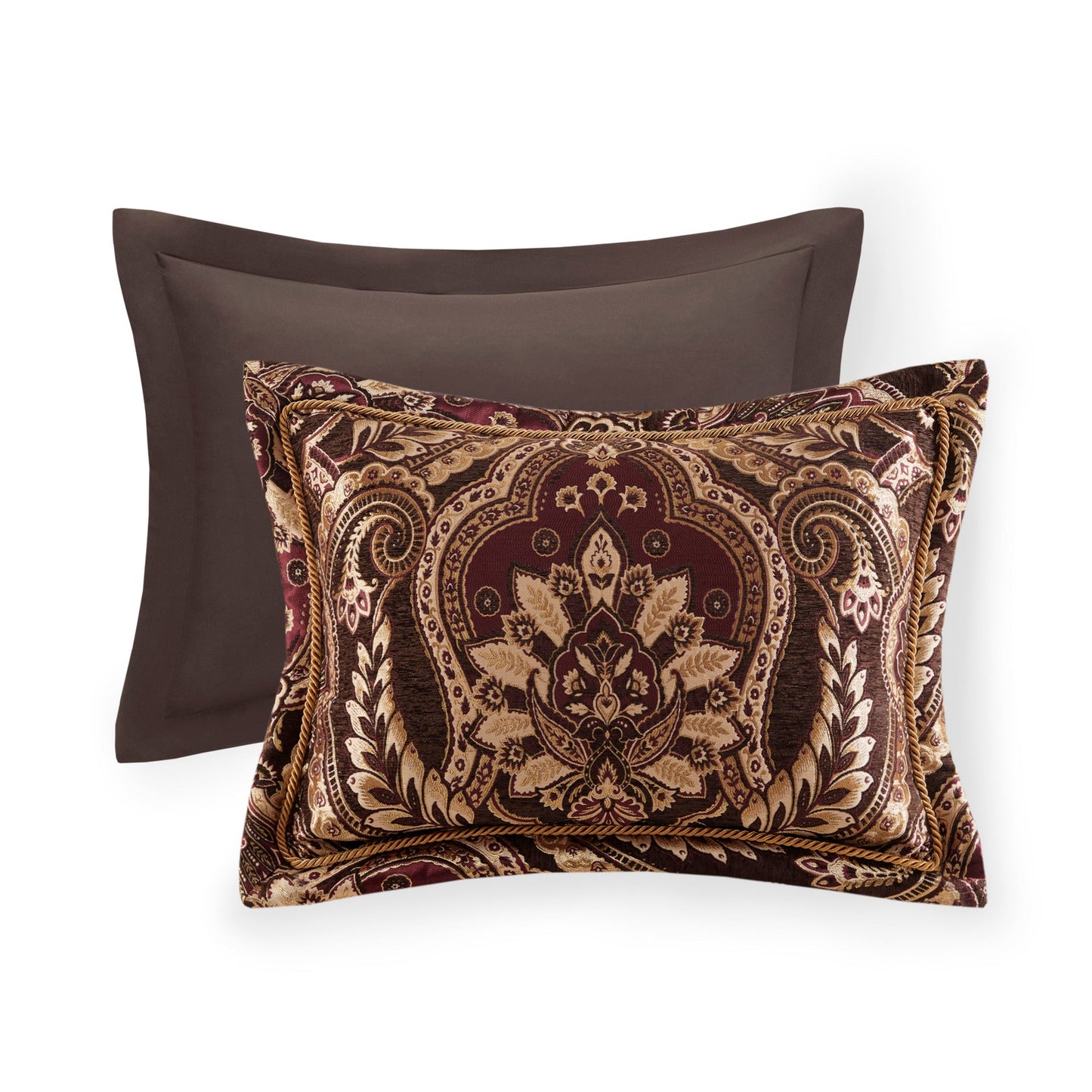 4 Piece Comforter Set Burdy Cal King Multicolor Fabric