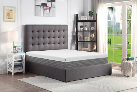 Recharge 5 Layer, 12 Inches Hybrid Memory Foam And Coil Mattress, King Size, White And Grey Knit Cover White Memory Foam Foam Spring King