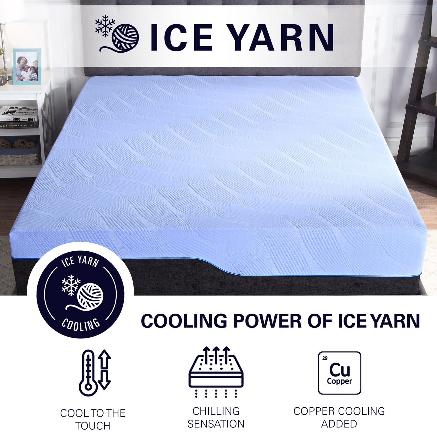 Refresh 12 Inch Hybrid Cooling Gelcare Memory Foam And Coil Adult Mattress, Full Size Blue Memory Foam Foam Spring Full